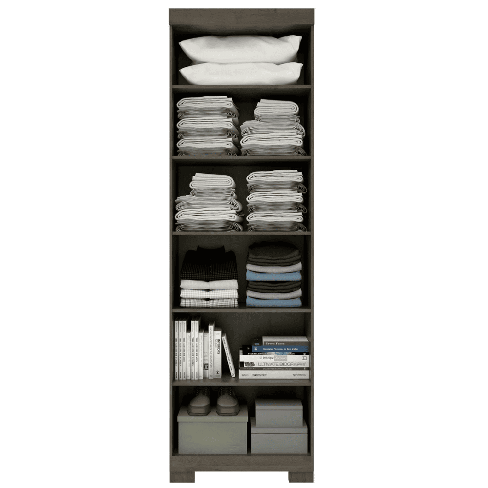 Arm&aacute;rio Multiuso 2 Portas 5 Prateleiras 188x60 cm Iris ACP - Branco, Branco, large image number 2